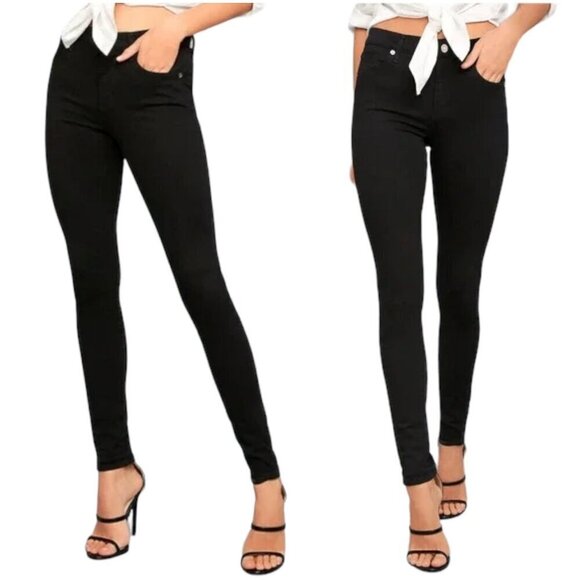 Agolde Filter Free High Rise Denim Dark Wash Casual Skinny Leg Jeans Black 28 - Picture 1 of 10